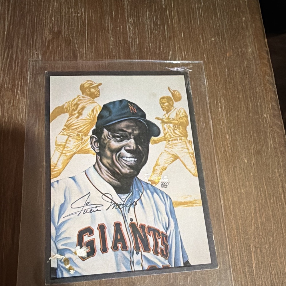 Willie Mays San Francisco Giants Signed Lithograph picture/Print 3.5x4.5”
